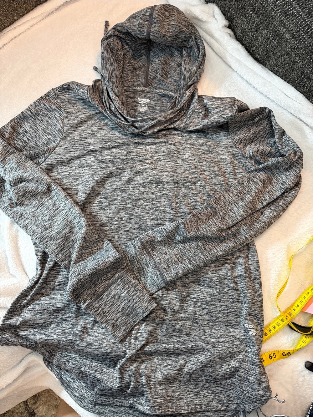 Reebok Heather Gray Performance Hoodie Pullover